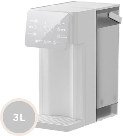 Livista Instant Heetwaterdispenser – 6 Temperatuurstanden – 8 Waterhoeveelheden – 3L Afneembaar Waterreservoir – LED Touchscreen – Energiezuinig Nachtlampje – Kinderbeveiliging – Compact en Handig - Wit