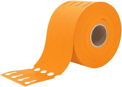 CombiCraft Sleufetiketten Oranje 250x25mm voor Thermo Transfer Printers - Rol van 1500 stuks