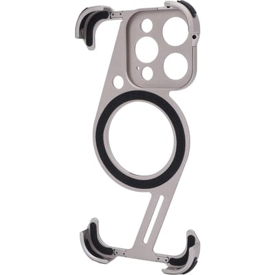 Frameloze Telefoonhoes voor 16 Pro Aluminiumlegering Schokbestendig Magnetisch Slank Frameloos Bumperhoes met gray