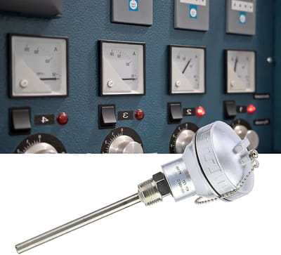 Temperatuursensor PT100 Probeer met 1/2" NPT Draad en Thermoelement Aansluiting, RVS, -200 tot 460°C, Precisie Meetinstrument voor Industrie en Laboratorium