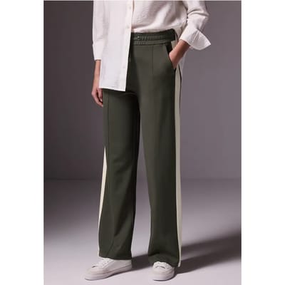 Broek met contrasterende strepen