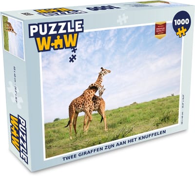 Puzzel Twee giraffen zijn aan het knuffelen - Legpuzzel - Puzzel 1000 stukjes volwassenen