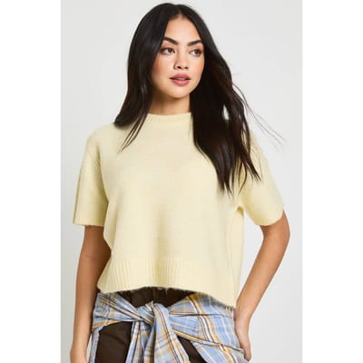 boohoo Dames Oversized Gebreide Top | Boter | Maat: Small