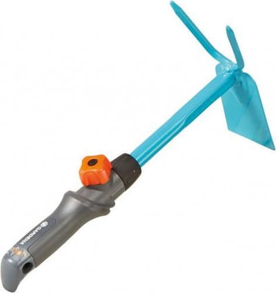 Gardena Combisystem Tuinhak. Junior . Werkbredte 5,5 cm. Staal.Turquoise/grijs