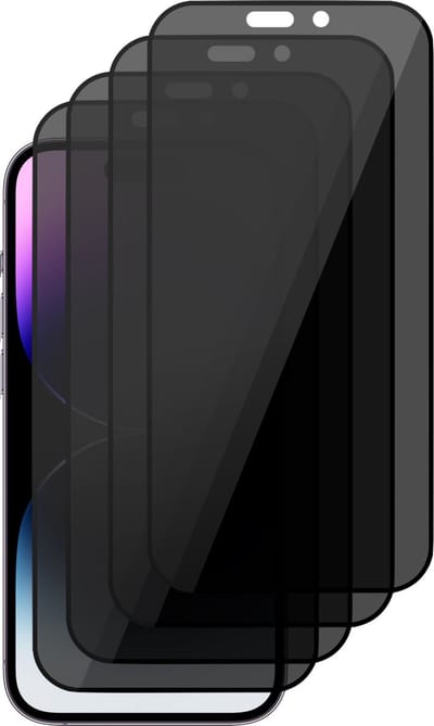 Privacy Screenprotector geschikt voor iPhone 14 Pro - Volledig Dekkende Gehard Glas Tempered Glass - 4 Stuks