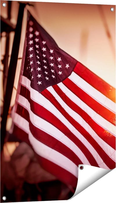 Gards Tuinposter Amerikaanse Vlag - Verenigde Staten - 60x90 cm - Tuindoek - Tuindecoratie - Wanddecoratie buiten - Tuinschilderij