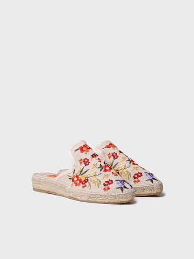 Geborduurde espadrille met open rug voor dames | CULIP