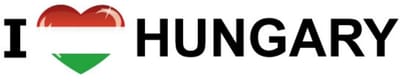 Sticker - I love Hungary - 19 x 4 cm - Hongarije - landenthema