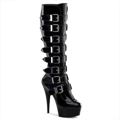 Pleaser - DELIGHT-2049 Kniehoge laarzen - US 6 - 36 Shoes - Zwart