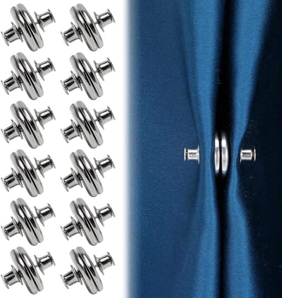 24 stuks afneembare magneten voor gordijnen - magnetische sluitingen, gordijngewichten en decoratieve knoppen voor woonkamer, slaapkamer en badkamer