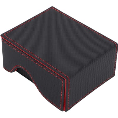 Dobbelsteen Toren en Bakje PU Leer Opvouwbare Draagbare Dobbelsteen Roltoren met Dobbelstenen voor Tafelspellen Zwart Rood Black Red black