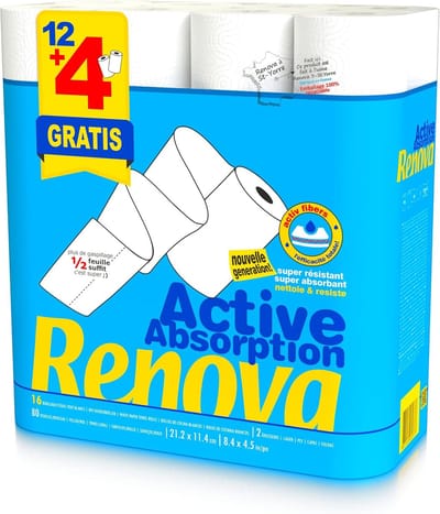 Toiletpapier Rollen - Zacht Papier - Dagelijks Gebruik - Actieve Absorptie - 16 Rollen - Wit
