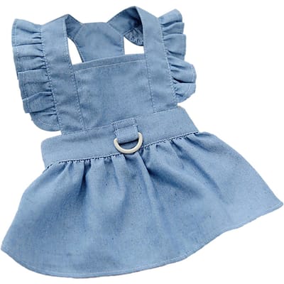 Robe pour animal de compagnie Mignonne Élégante Confortable Fermeture éclair latérale Robe Costume pour chien pour Printemps Été Bleu clair L M bleu clair