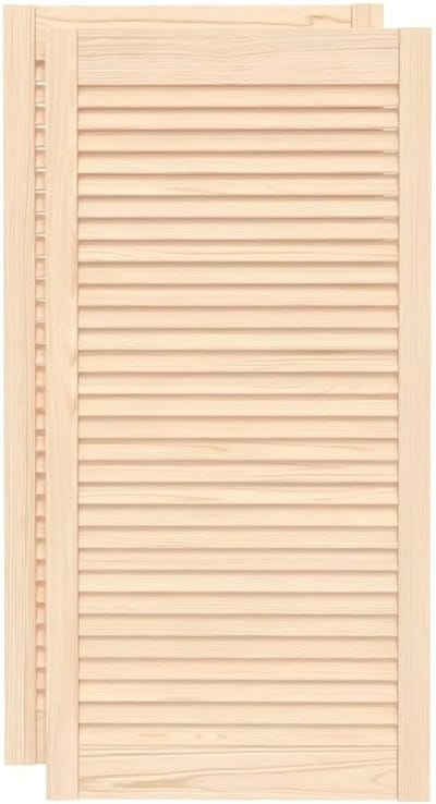 Set van 2 Grenenhouten Louvredeuren 99,3x49,4 cm - Massief Hout voor Kasten