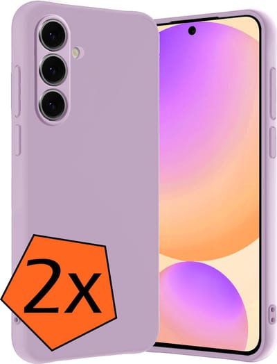 Hoes - 2 Stuks - Geschikt voor Samsung Galaxy S24 FE - Sterk & Shockproof - Case Siliconen - Back Cover - Telefoon Hoes - Lila