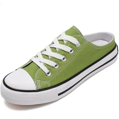 Zomer Casual Laag uitgesneden Schoenen met ondiepe wreef Canvas Schoenen Half-plateau Dames Stoffen Schoenen Luie Schoenen Studenten Stoffen Schoenen 37 groen