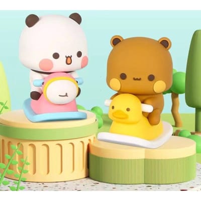 Schattige Bubu Dudu Panda Beer Figuur Kawaii Cartoon Panda Model Creatieve Opwindende Lente Dier Auto Ornamenten