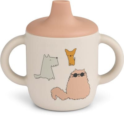 Liewood Neil zachte drinkbeker - 150 ml - Katten en honden / Sandy