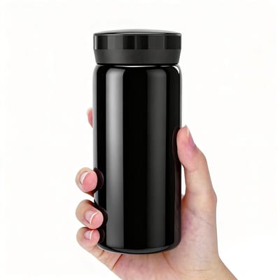 Dailygoody - Mini Waterfles - Vacuümgeïsoleerd - Lekvrije Kleine Fles - Zwart - Voor Warme en Koude Dranken - Ideaal voor Koffie - Perfect voor i