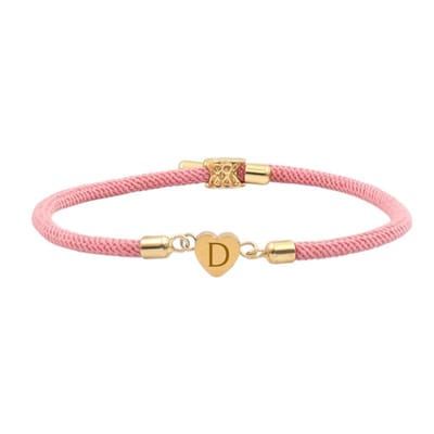 Initiaal Armband met Hartje roze