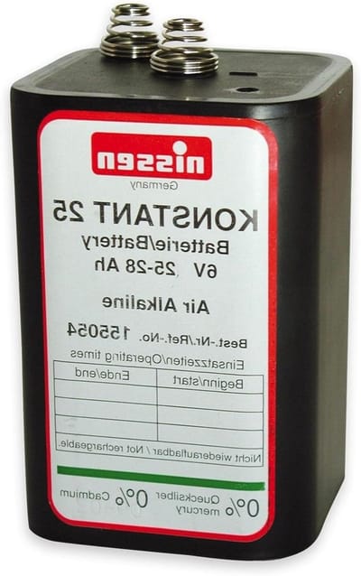 Blokbatterij - Droge batterij - Bouwplaatsverlichting - Koudebestendig tot -25°C - 6V 28Ah - Niet gespecificeerd