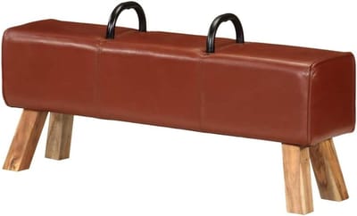 Gymbok - Trainingsbank - Thuis sporten - Massief houten frame - 110 cm - Bruin
