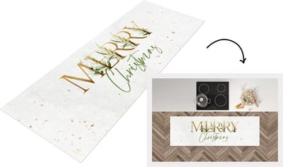 Keukenloper - Loper keuken - Quotes - Kerst - Merry Christmas - Spreuken - Goud - 150x50 cm - Keukenloper vinyl