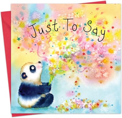 Wenskaart met Panda op Regenboog - Twizler Fizzle & Pop