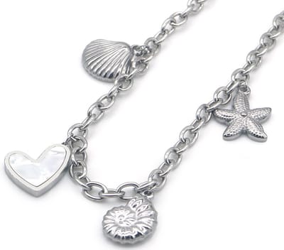 RVS Ketting – Zee-thema Bedels – 40-45cm – Stijlvol & Duurzaam