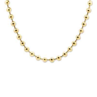 CO88 Collection - 8CN-26519 - Dames Ballenketting Goudkleurig - RVS Ketting 8 mm Ballen - Cadeau voor Haar