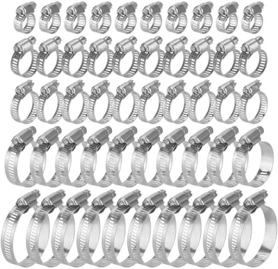 Dailygoods- Slangklemmen Set 100 Stuks - 5 Maten Verstelbare 6-51 mm - Roestvrij Stalen Wormaandrijfclips - Schroefklem - Duurzaam - Anticorrosie - Buisklem