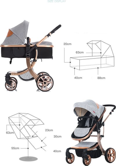 Bellaby Nieuwe Luxe Kinderwagen 2 In 1 Grijs