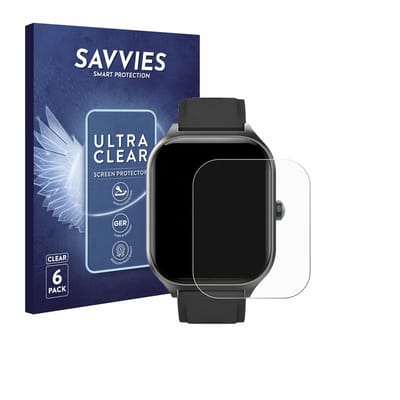 Savvies - Screenprotector voor FORRLITE Smartwatch 2.01" - Folie Beschermfolie transparant 6 Stuks