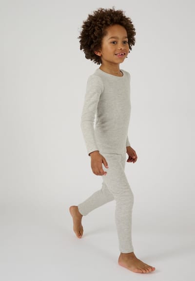 Damart - Lang ondergoed Thermolactyl, fleece ribboorden - Kinderen - Grijs - 4 JAAR