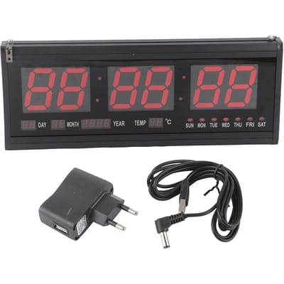 Horloge Murale Numérique LED Heure Calendrier Température Horloges de Bureau Table Fournitures pour la Maison