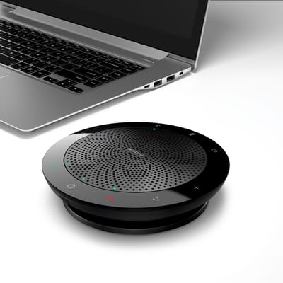 Jabra Speak 510+ MS – Draagbare Speakerphone – Bluetooth & USB – Inclusief Link 370 USB-adapter – Conferentiespeaker met Microfoon – Geschikt voor Microsoft Teams – Zwart