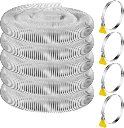Flexibele Stofzuigerslang PVC 2,5 inch x 15,2m met Klemmen voor Houtbewerking en Stofafzuiging