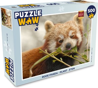 Puzzel Rode Panda - Plant - Eten - Legpuzzel - Puzzel 500 stukjes