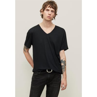 John Varvatos Astor Regular Fit Ss V-n Black Maat: XS | Basic T-Shirts Outlet | Heren | Zwart