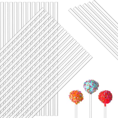 100 Stuks Heldere Acrylaat Lollipop Sticks voor Cake Pops, Cupcake Toppers en DIY Snoep Creaties, Herbruikbare Roestvrije Stirrer Sticks voor Feestjes en Bakprojecten