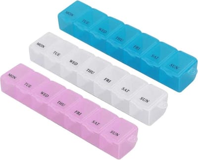 *** Pillendoos 7 Dagen Wit 7 vakjes - Doos voor Medicijnen Reizen - Pillen Planner - Medicijnhouder - Pillendoos Week - van Heble®***