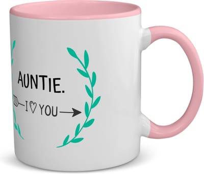Akyol - auntie i love you koffiemok - theemok - roze - Tante - de liefste tante - verjaardag - cadeautje voor tante - tante artikelen - kado - geschenk - 350 ML inhoud