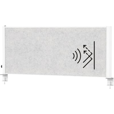 MAUL bureauverdeler MAULconnecto Uplight, L 1200 x H 500 mm, LED-verlichting, wit