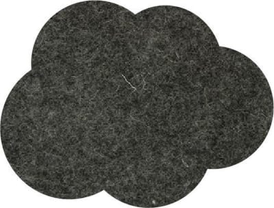 Wolk vilt onderzetters - Gemeleerd antraciet - 6 stuks - 10,5 x 8 cm - Tafeldecoratie - Glas onderzetter - Cadeau - Woondecoratie - Tafelbescherming - Onderzetters voor glazen - Keukenbenodigdheden - Woonaccessoires - Tafelaccessoires