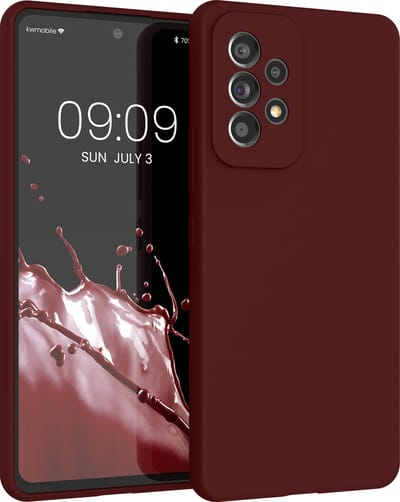 kwmobile telefoonhoesje geschikt voor Samsung Galaxy A53 5G - Hoesje met siliconen coating - Smartphone case in wijnrood