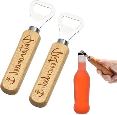 Houten Flesopener voor Mannen - Unieke Cadeau voor Doop en Verjaardag - Handgemaakt en Duurzaam