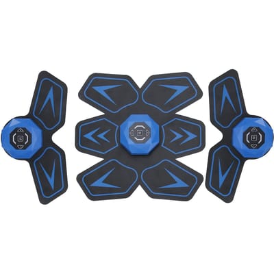Stimulateur Musculaire Abdominal 6 Modes Patch EMS Smart Fitness Autocollant Musculaire AFS‑506E black