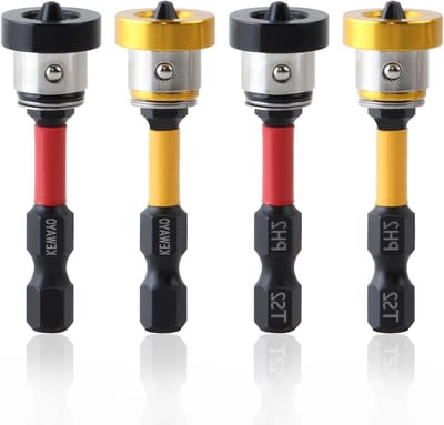 Set van 4 PH2 magnetische bits 1/4 inch voor gipsplaten – Schroefbit met positionering voor gips en wandmontage – 50 mm lengte, ideaal voor klussen en renovaties
