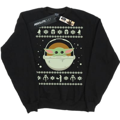 Star Wars Heren The Mandalorian Het Kind Kerst Sweatshirt (Zwart)