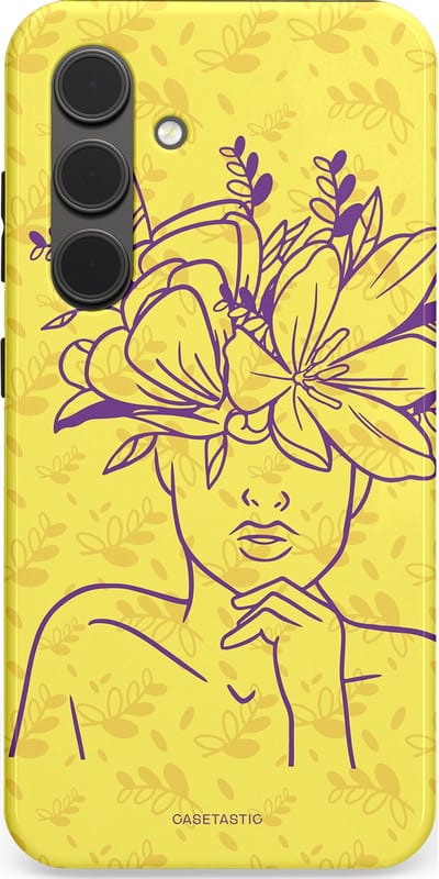 Casetastic hoesje geschikt voor Samsung Galaxy S24 - Dubbellaagse bescherming - Floral Essence - Fashion Case - Goud Beige